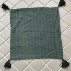 バリで購入♡グリーン タッセル付き クッションカバー