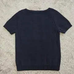 YURI PARK artigiano コットン半袖ニット ネイビー