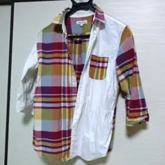 THE SHOP TK チェック柄 七分袖シャツ L
