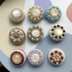 くるみボタンのキラキラヘアゴム大　ハンドメイド
