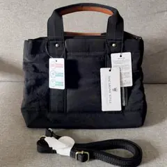 【新品・タグ付き】マカロニックスタイル ナイロン製ブラックトートバッグ　軽量　黒