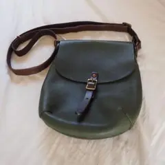 【美品】レザー ショルダーバッグ 栃木レザー　グリーン