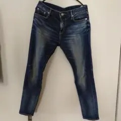 レディーススキニージーンズ ダークブルー Lサイズ
