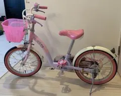 プリンセス自転車 16インチ 身長85~111cm カゴ割れあり