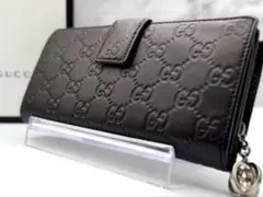 【極美品】GUCCI インターロッキングチャーム ブラウン レザー メンズ