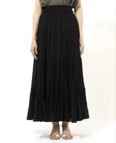 AZUL by moussy コットンボイルフレアスカート ブラック　S