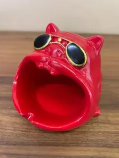 フレブル　小物入れ　灰皿　トレー　トレイ　キー　鍵　犬　レッド　フレンチブル　赤
