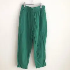 ✨綿100%✨ HALHAM 【S】 パンツ グリーン テーパード ワイド ラフ