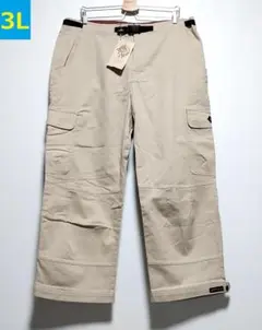 新品 プラナ メンズ3L ストレッチクロップドパンツ コットンパンツ ベージュ