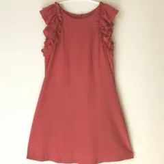美品✨Ray BEAMS レイビームス フリルノースリーブワンピース レッド
