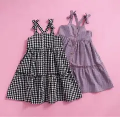 美品✨breezeチェック柄ティアードワンピース