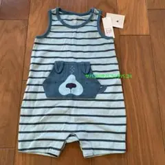 GAP 青のボーダーロンパース