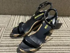 オフホワイト コルク ウエッジソールサンダル 36 美品