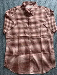 greenlabelrelaxing BD半袖シャツ ギンガムチェック XL 橙