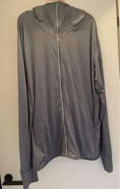 グレー フード付き ジャージパーカー