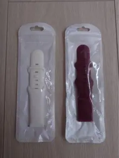 シリコン製スマートウォッチバンド2本セット　白・バーガンディ　20mm