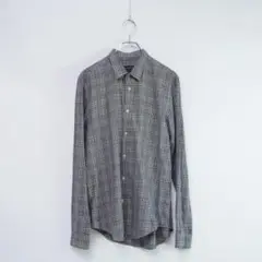 美品 ZARA MAN 長袖チェックシャツ メンズ グレー サイズL*SC599