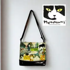 Manhattaner’s マンハッタナーズ 猫柄 ショルダーバッグ ポシェット