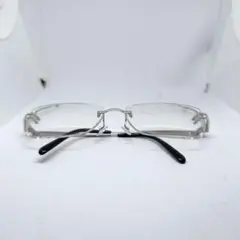 ポラリス シルバーメタルフレーム 長方形 メンズ 眼鏡