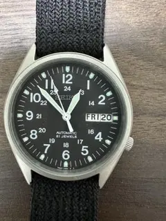 SEIKO 自動巻き 腕時計 黒文字盤 ナイロン