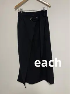 each ラップスカート ブラック M-L