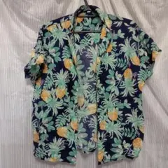 パイナップル柄ルームウェアシャツ【Ｍ】