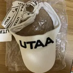 未使用UTAA ユタ レディース ゴルフ リボン付き バイザー キャップ