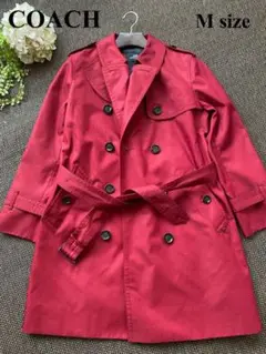 新品 タグ付き コーチ トレンチコート ワインレッド
