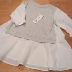 定価2178円　5分袖女の子ブラウスドッキングTシャツ試着のみ150