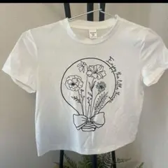 新品　SHEIN 半袖　10Y 花柄プリント ホワイト Tシャツ