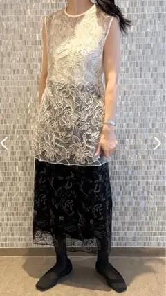 MURRAL Seem flower lace sleeveless tops