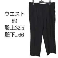 美品✨黒スラックス 前プリーツ 2ポケット シンプル 着まわししやすい