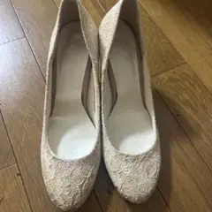 レース ベージュ ハイヒール・パンプス