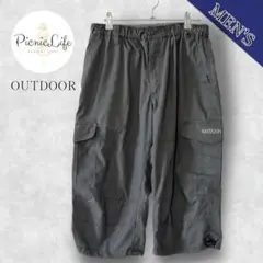 【アウトドア】カーゴハーフパンツ クロップドパンツ カジュアル XL ゴム