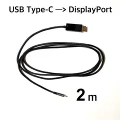 USB type-C to DisplayPort 変換ケーブル 2m ブラック