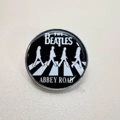 【ピンバッジ】ビートルズ アビィ・ロード アビーロード ジャケット 音楽 黒丸