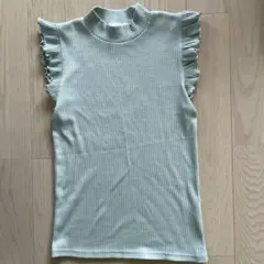 Leahmarie フリルノースリーブ タンクトップ ミントグリーン
