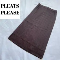 PLEATS PLEASE プリーツプリーズ ロングスカート ブラウン デザイン