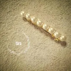 コットンパール　バレッタ6.3cm