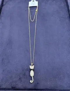 猫モチーフ ゴールドメッキ ネックレス