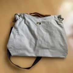 Florge フロージュ グレー キャンバス ショルダーバッグ