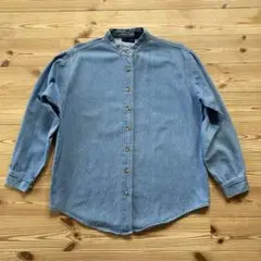 90s Argee stand up collar denim shirt