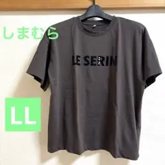 しまむら　Tシャツ プリント　ブラウンLL トップス　カットソー