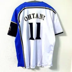 大谷翔平　北海道日本ハムファイターズ ユニフォーム　背番号11 L 白　青