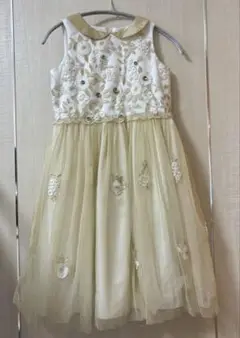 マザウェイズ　140 ドレス クリーム　チュール　パニエ　花　白　フォーマル