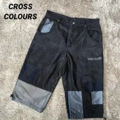 【激レア】CROSS COLOURS PACO JEANS マルチカラー パンツ Cross Colours クロスカラーズ ストリートバギーデニムパンツ