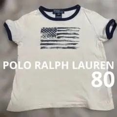 POLO RALPH LAUREN Tシャツ 18M 星条旗ロゴ 訳あり