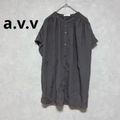 アーヴェヴェ　半袖カットソー　半袖チュニック　半袖シャツ　チャコールグレー　M