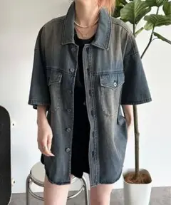 sedacle セダクル ヴィンテージカラーオーバーダイデニムシャツ Mサイズ