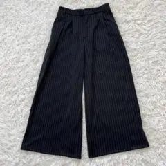 【バックナンバー】ピンストライプ　ワイドパンツ　普段着　Mサイズ